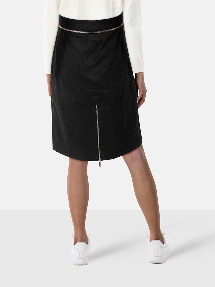 Céline Black Knee Length Zip Waist Skirt
