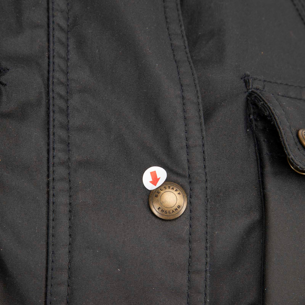 Belstaff Black Waxed Cotton Long Sleeve Jacket