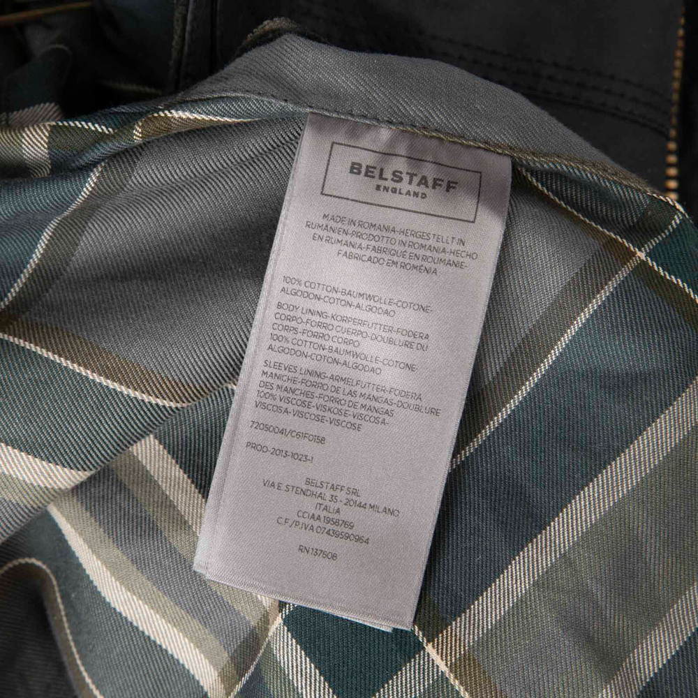 Belstaff Black Waxed Cotton Long Sleeve Jacket