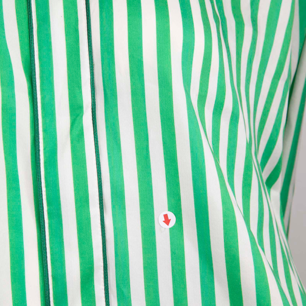 Etro Green Silk Striped Oversize Shirt