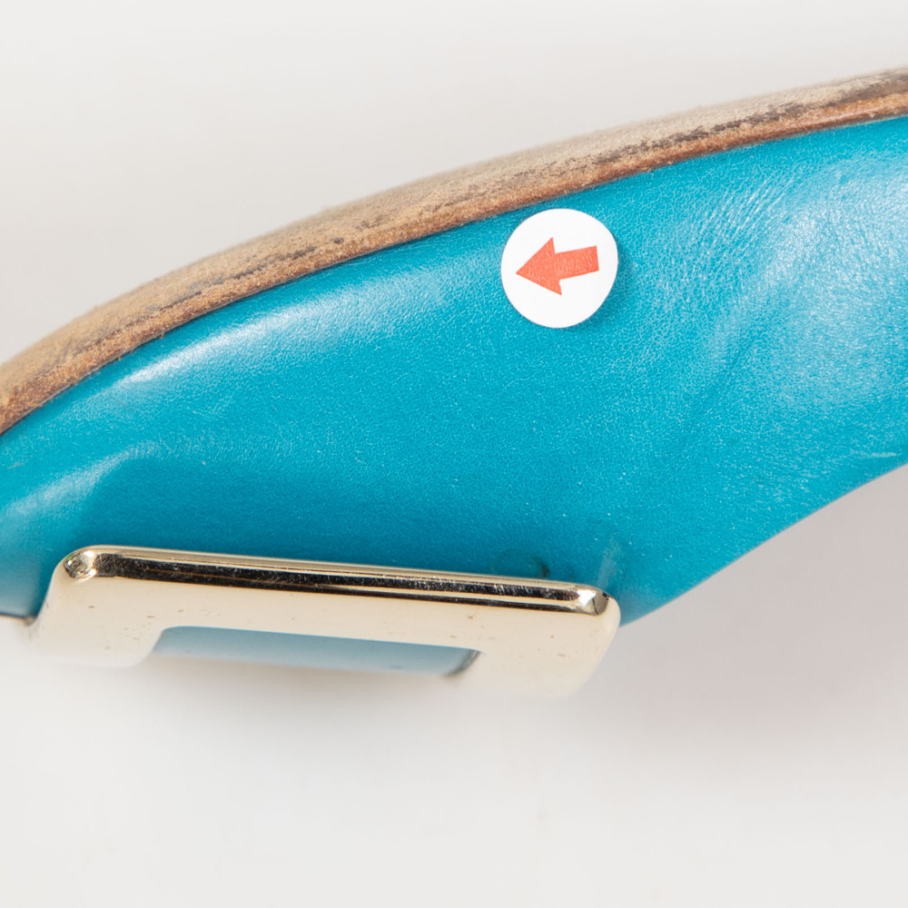 Roger Vivier Blue Leather Buckle Ballet Flats