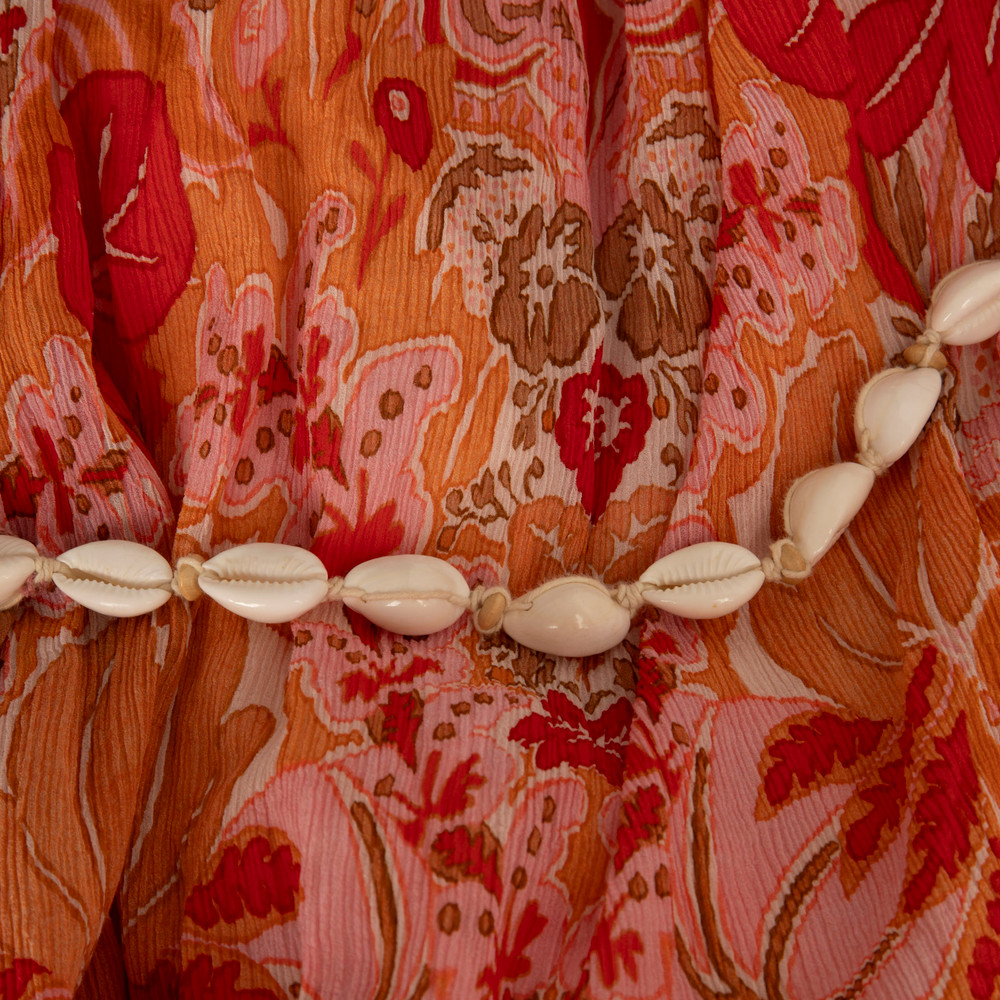 Zimmermann Pink Halter Neck Seashell Belt Dress