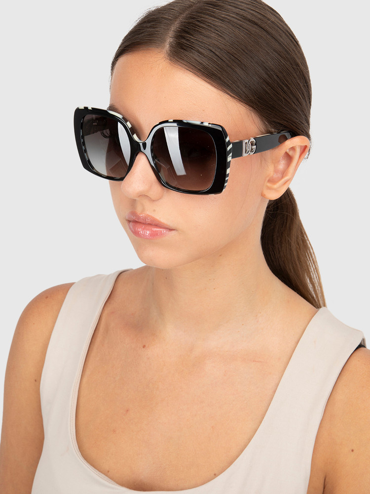 Dolce & Gabbana Zebra Print Square Sunglasses