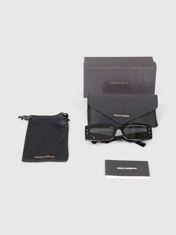 Dolce & Gabbana Black Rectangle Sunglasses