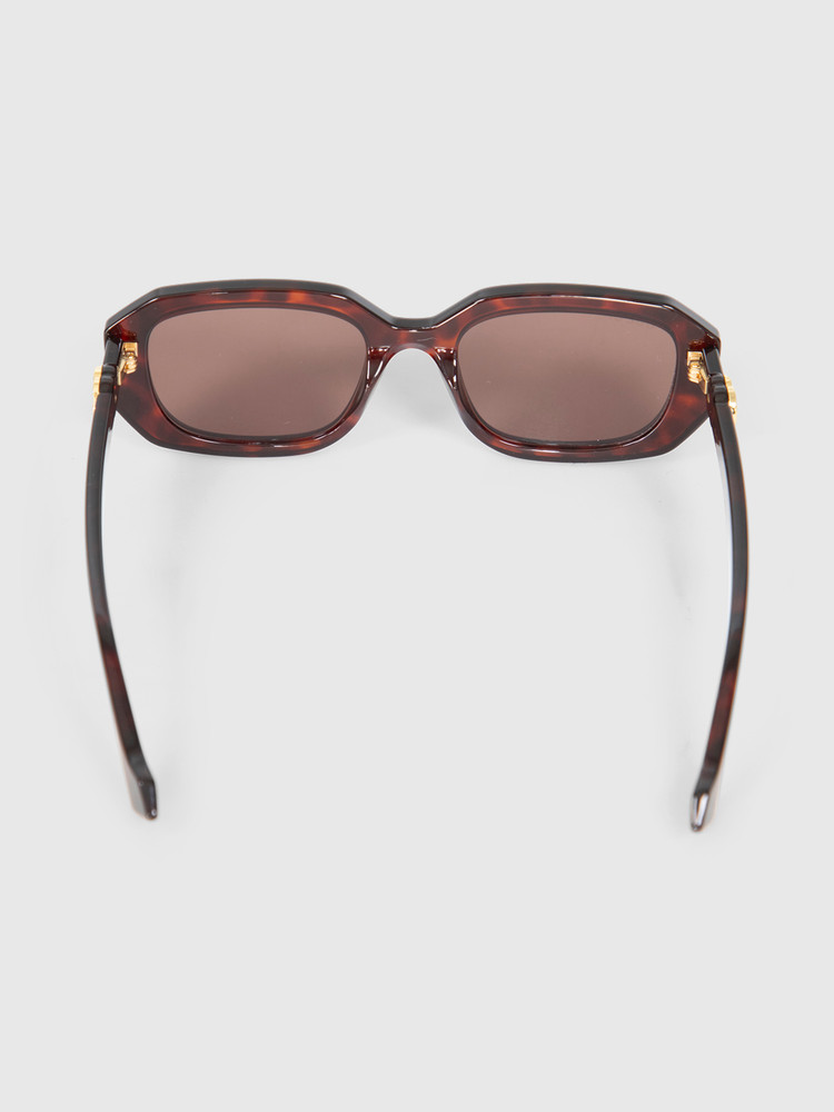 Gucci Havana Rectangle GG Logo Sunglasses