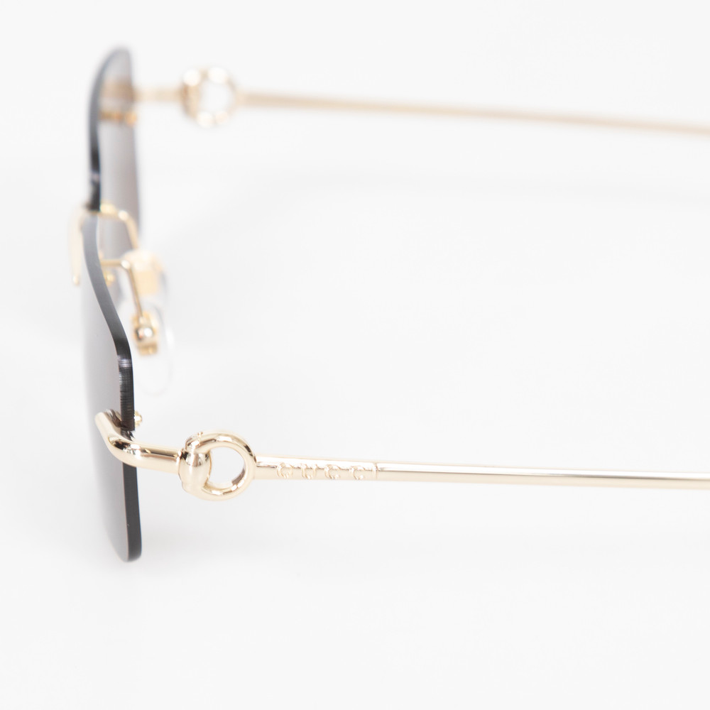 Gucci Brown Tinted Rimless Sunglasses