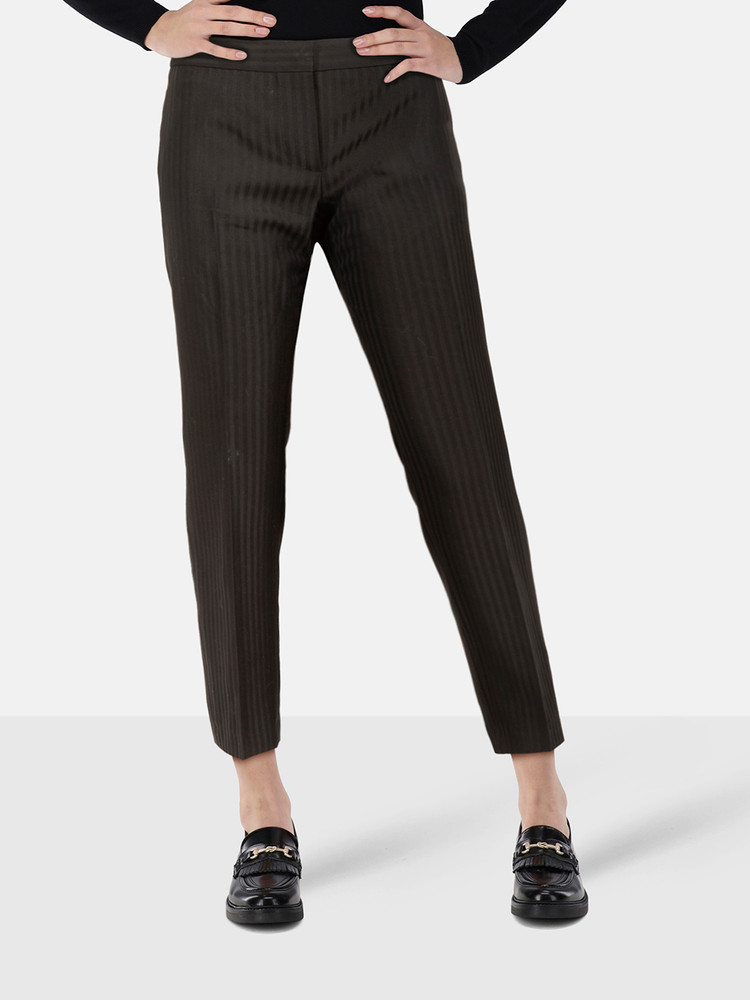 Alexander McQueen Black Striped Slim Fit Trousers