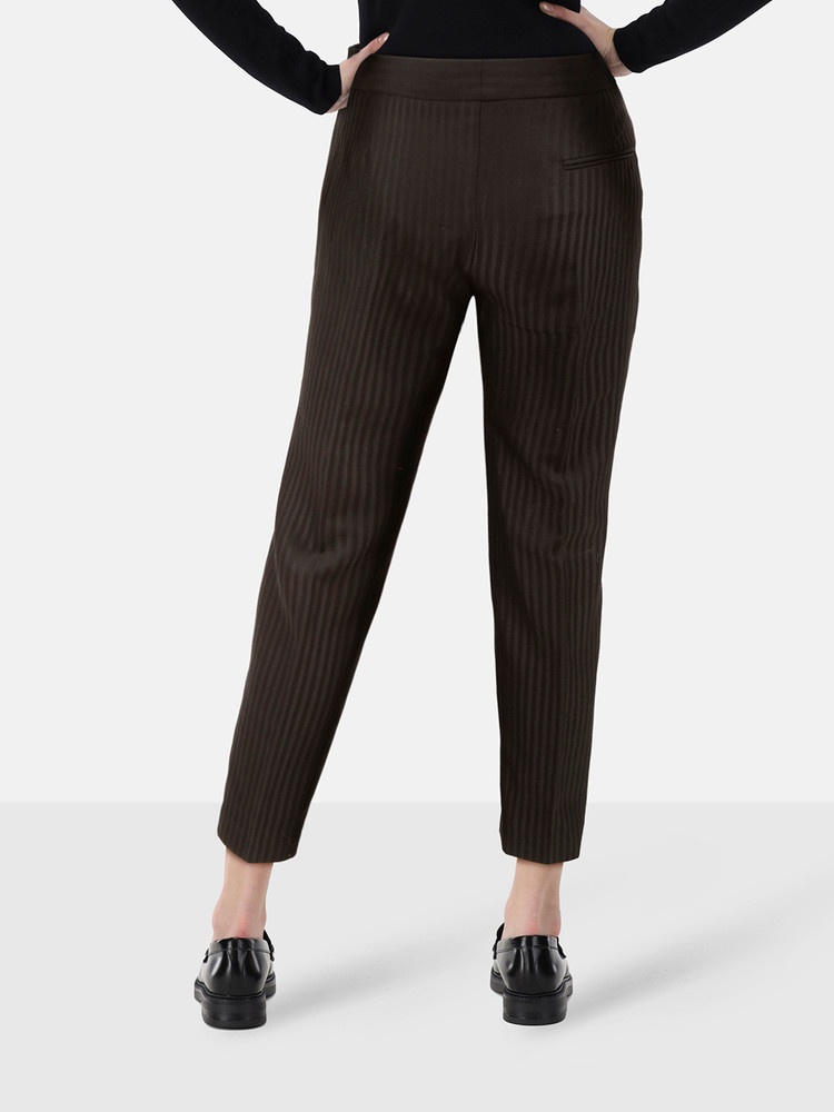 Alexander McQueen Black Striped Slim Fit Trousers