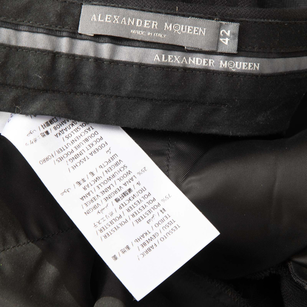 Alexander McQueen Black Striped Slim Fit Trousers