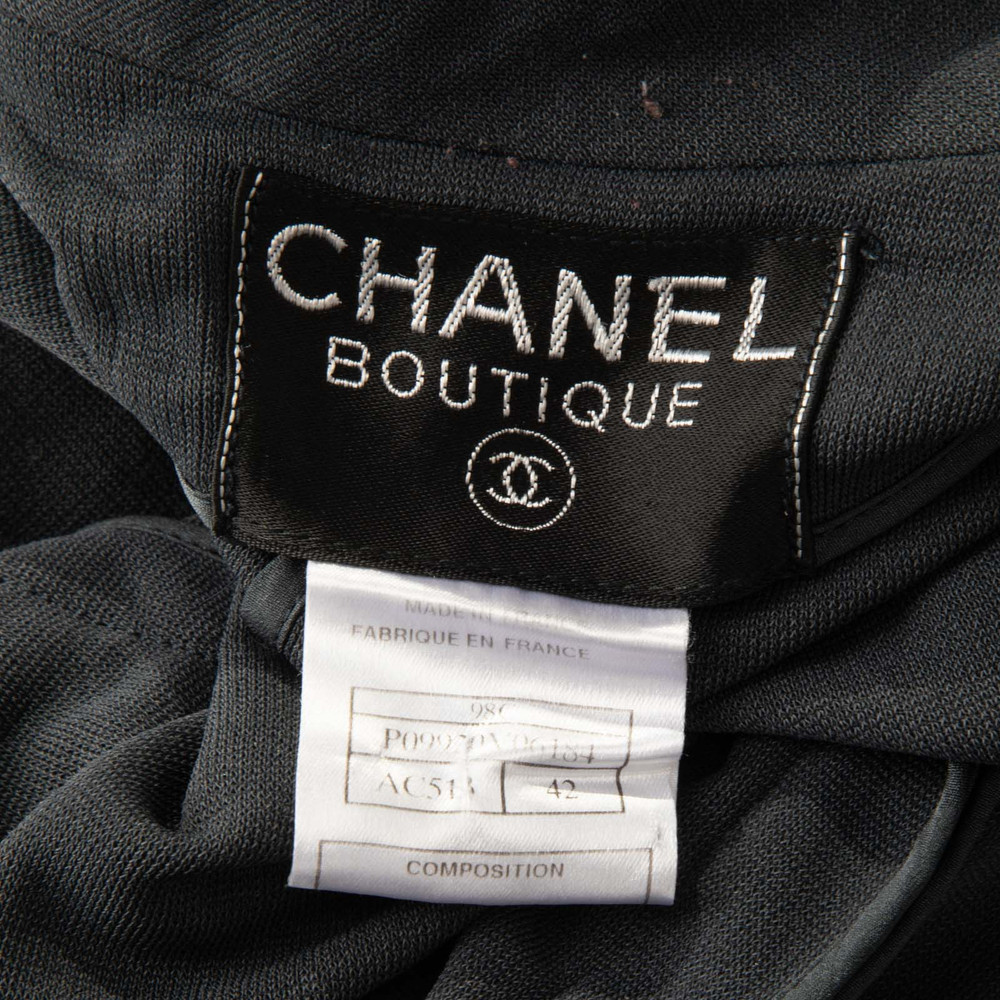 Chanel Vintage Grey Single Breasted CC Blazer