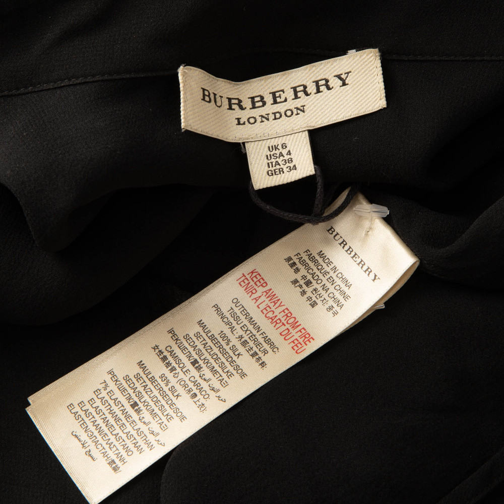 Burberry Black Silk Sheer Blouse