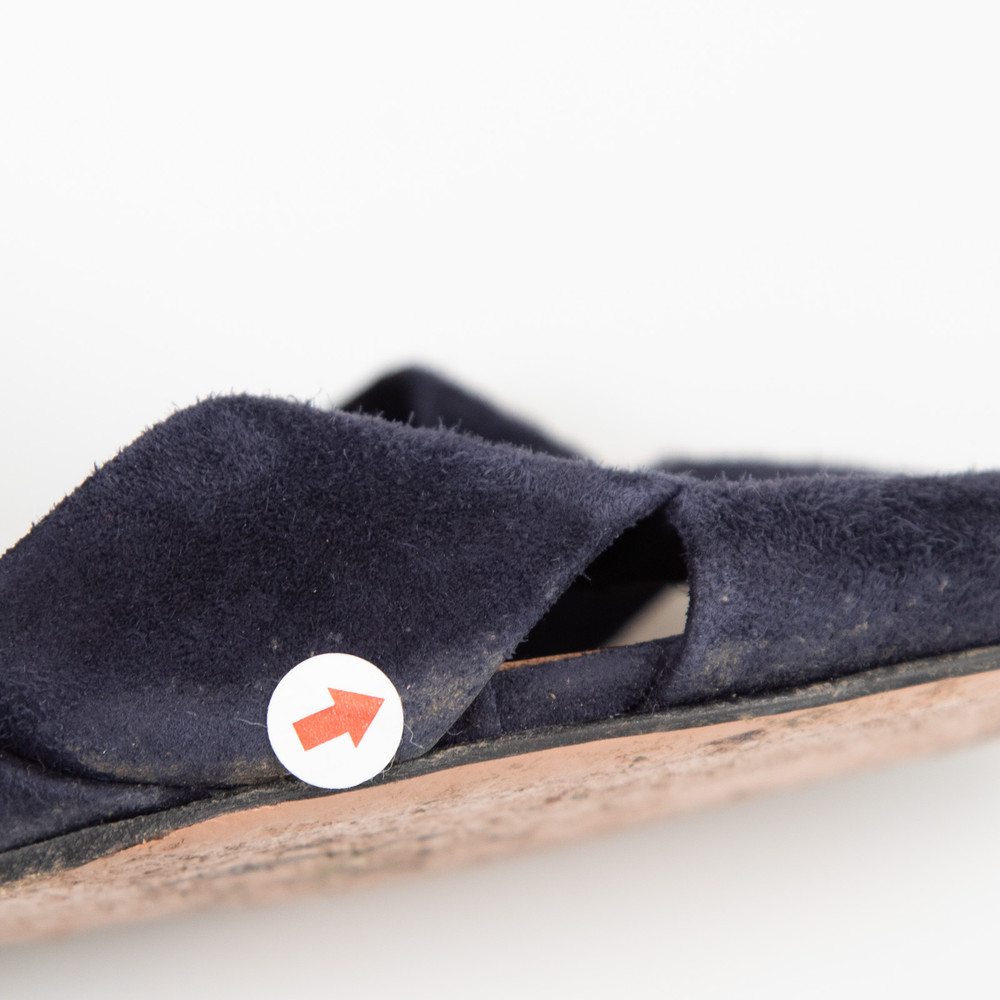 Aquazzura Navy Suede Tie Strap Wedges