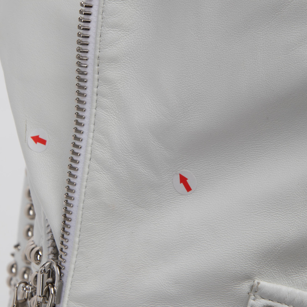 Philipp Plein White Studded Leather Jacket