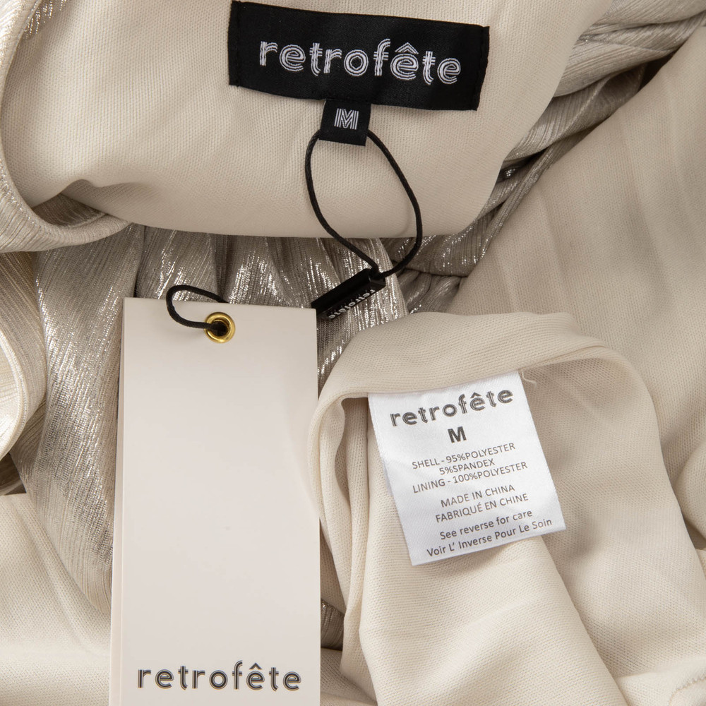 Retrofête Silver Metallic Andrea Maxi Dress