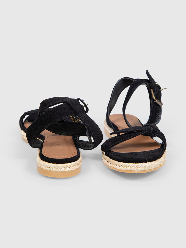 ba&sh Black Suede Espadrille Sandals