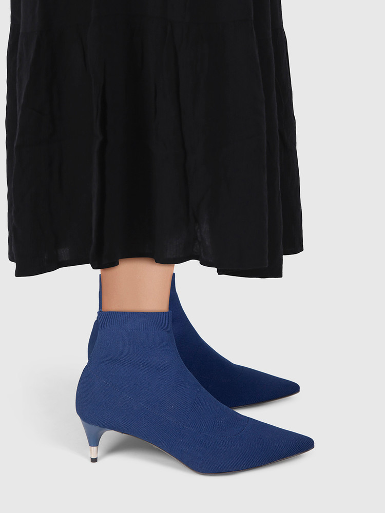 Prada Navy Sock Ankle Boots