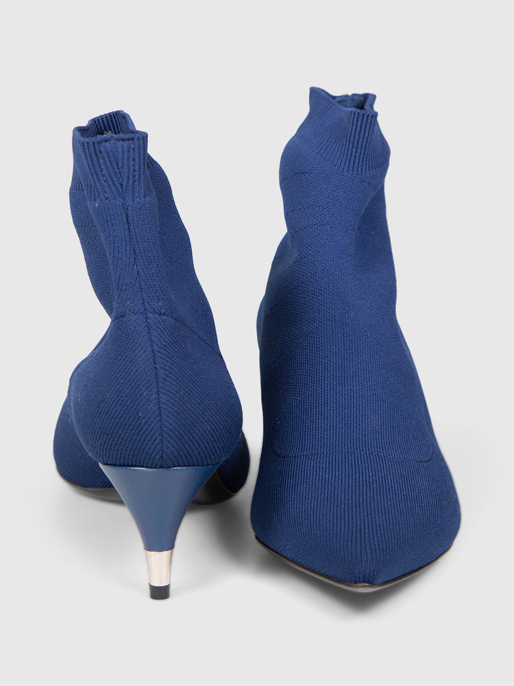 Prada Navy Sock Ankle Boots