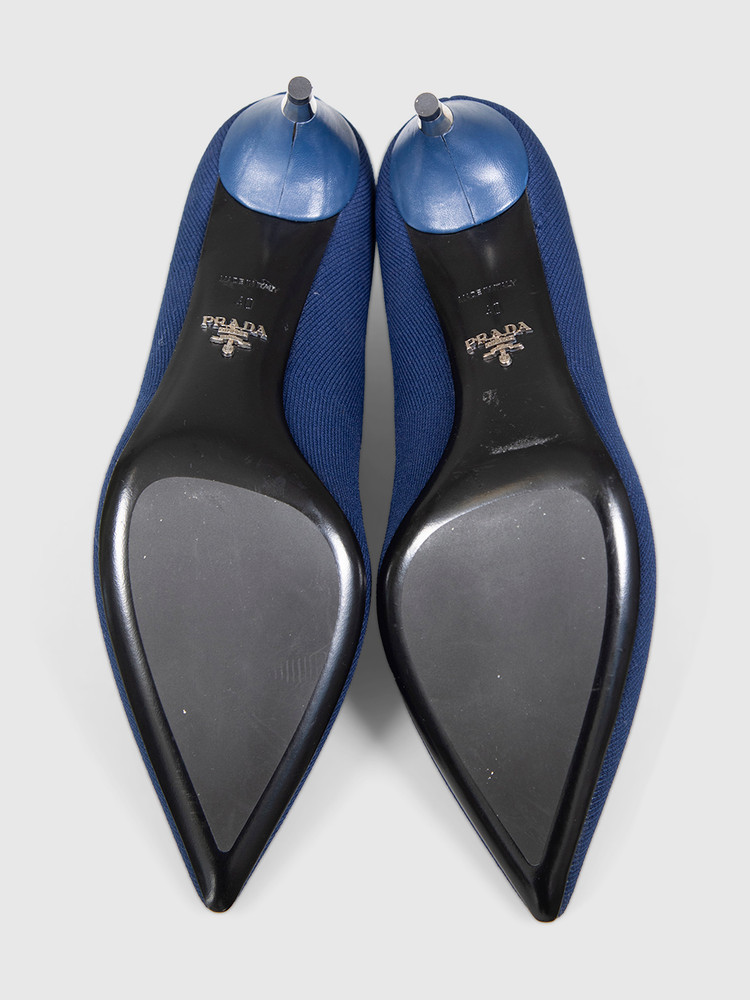 Prada Navy Sock Ankle Boots