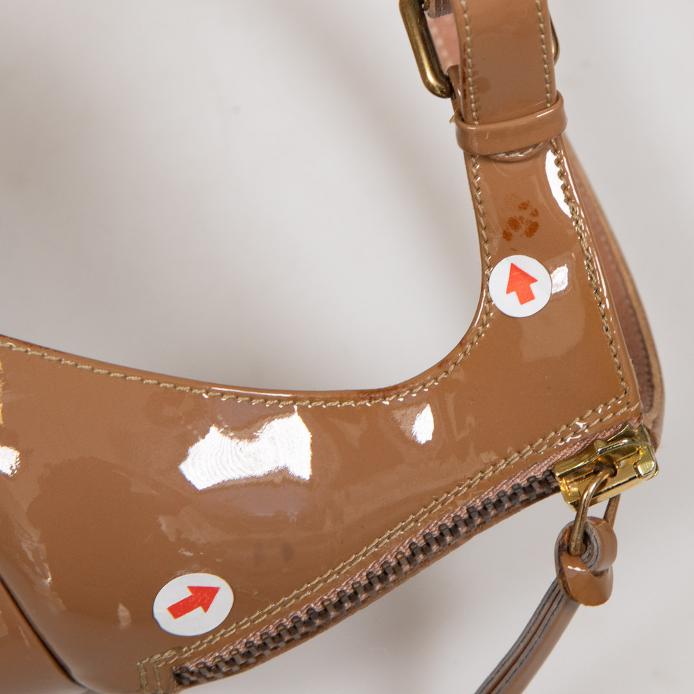 Miu Miu Brown Patent Wedge Sandals