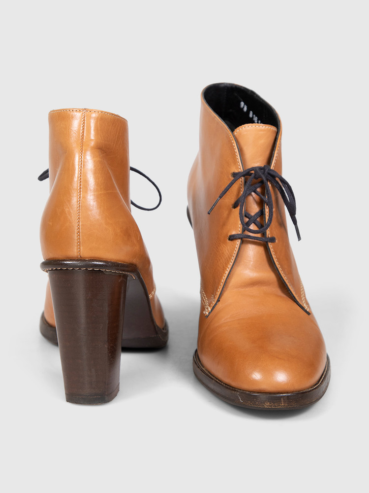 Clergerie Brown Leather Lace Up Ankle Boots