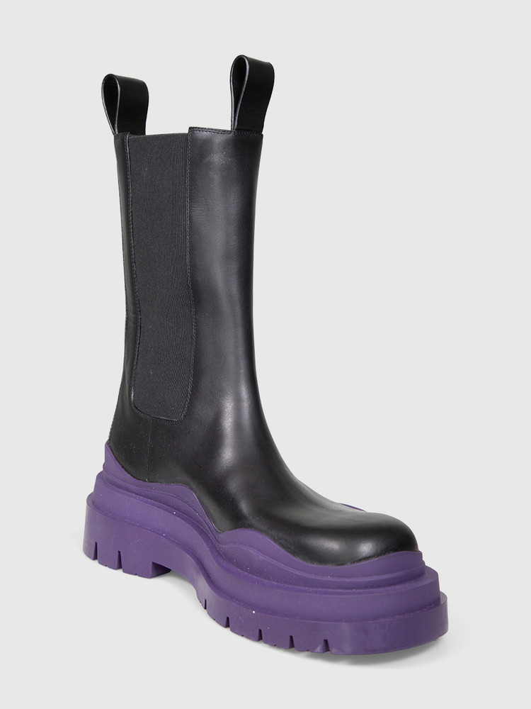 Bottega Veneta Black & Purple Tire Boots