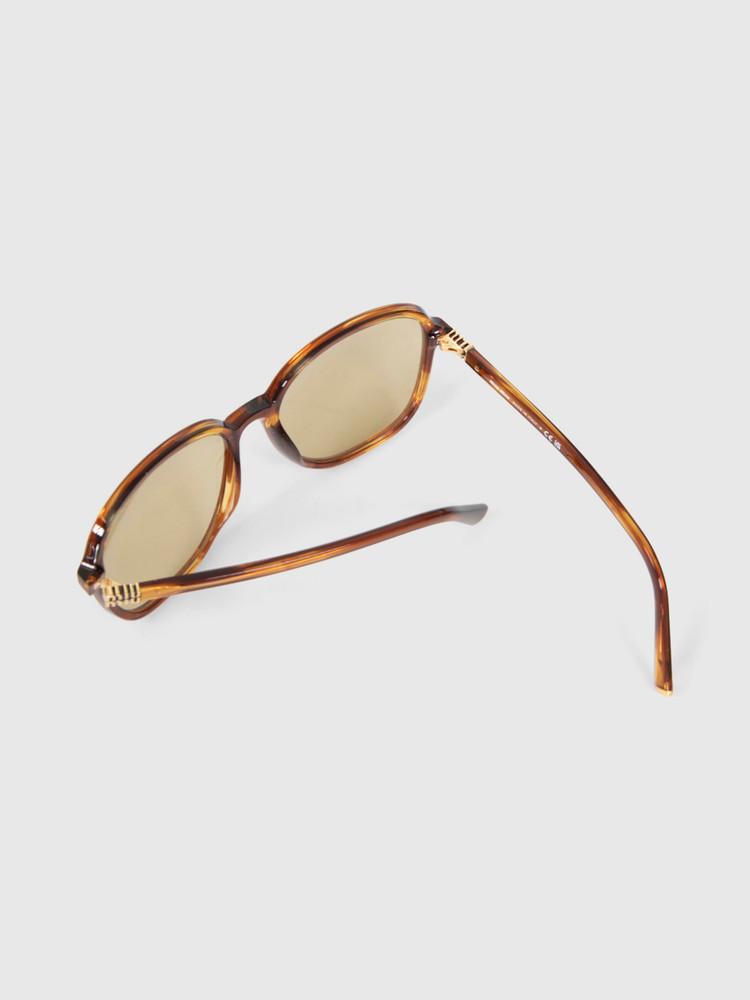 Miu Miu Striped Tobacco Yellow Lenses Sunglasses