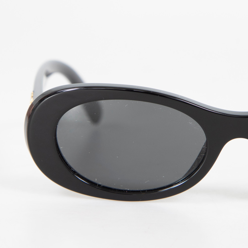 Miu Miu Black Acetate Oval Sunglasses