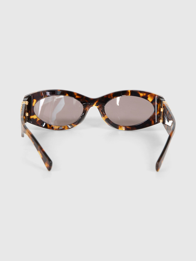 Miu Miu Honey Havana Tortoiseshell Oval Sunglasses