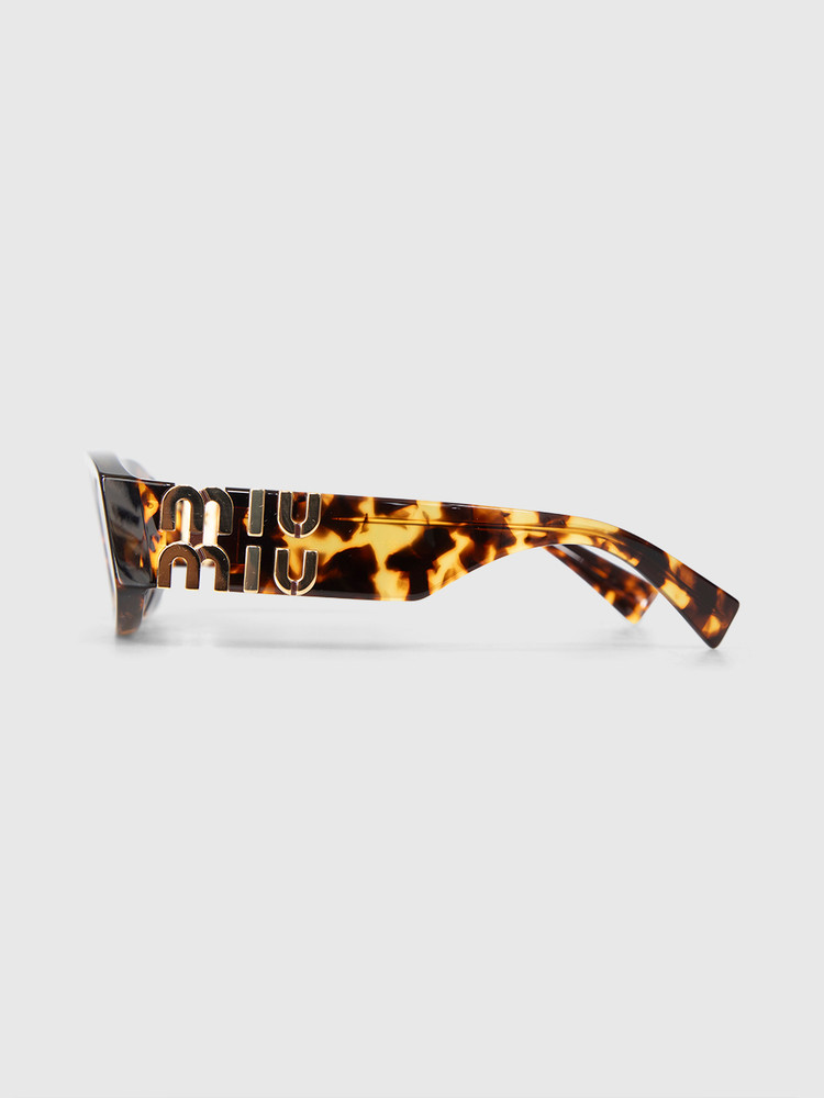 Miu Miu Honey Havana Tortoiseshell Oval Sunglasses