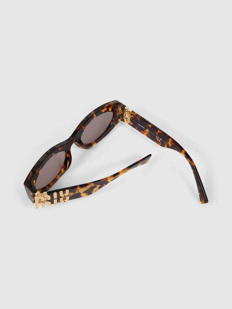 Miu Miu Honey Havana Tortoiseshell Oval Sunglasses