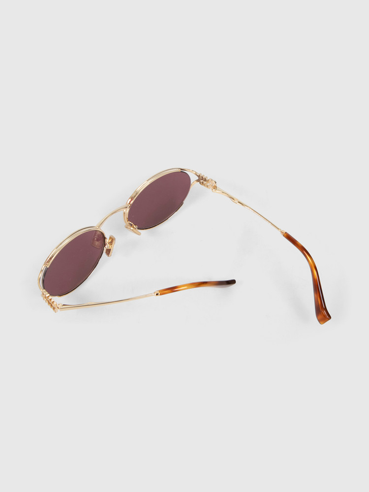 Miu Miu Gold Frame Dark Violet Lenses Sunglasses