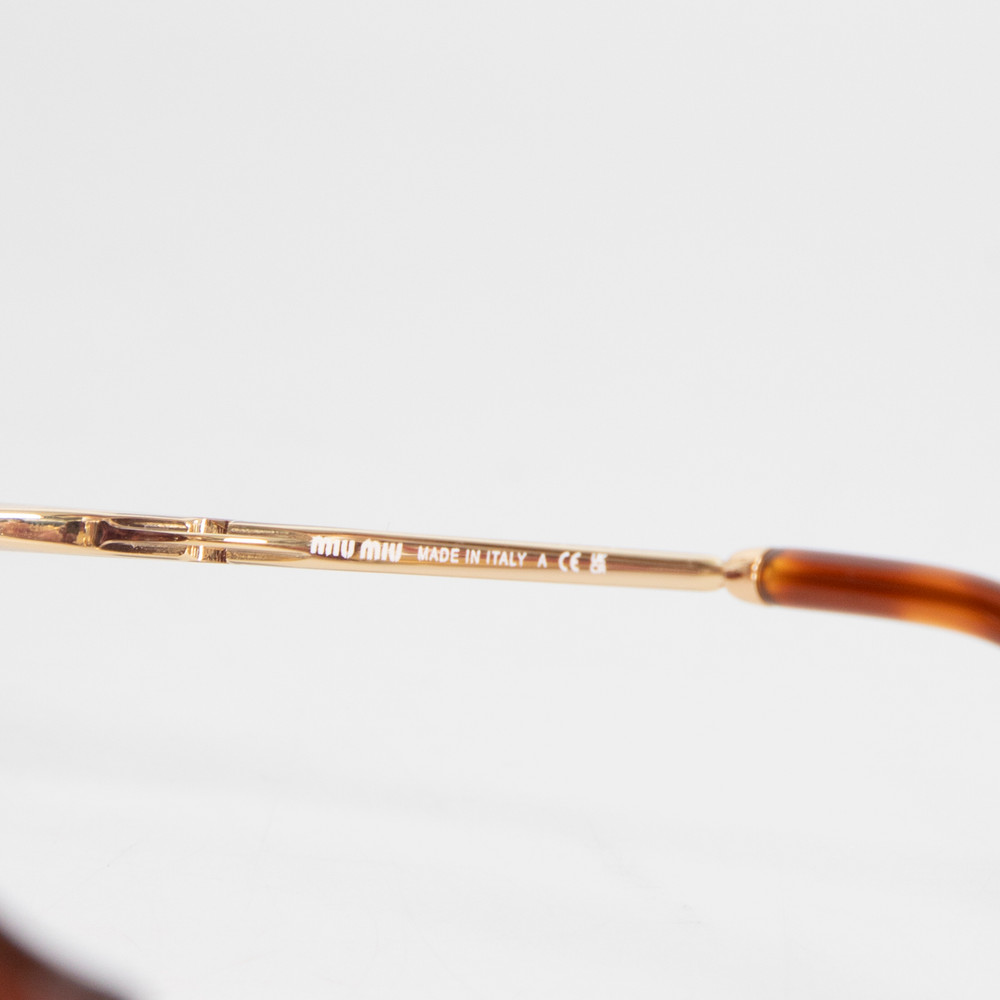 Miu Miu Gold Frame Dark Violet Lenses Sunglasses