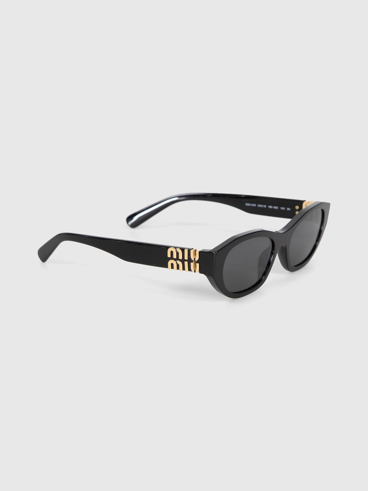 Miu Miu Black Irregular Sunglasses
