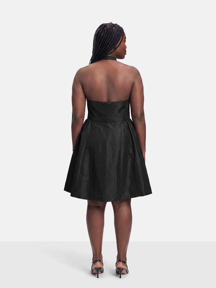 Bernadette Black Halterneck Knee Length Dress