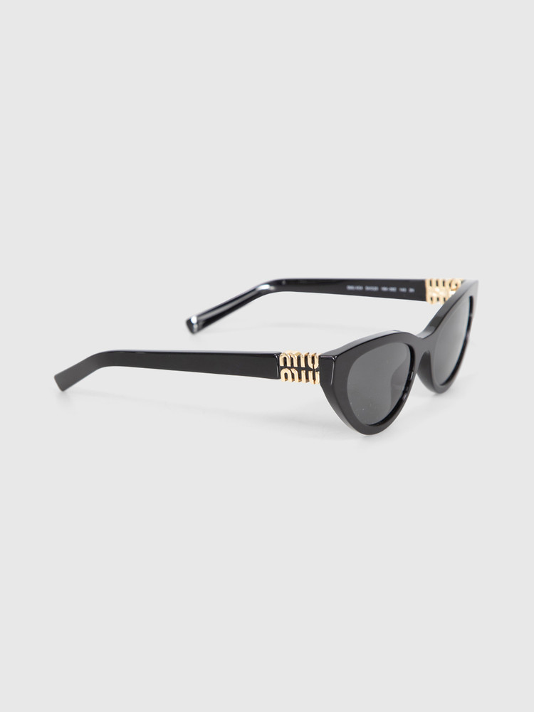 Miu Miu Black Butterfly Logo Sunglasses