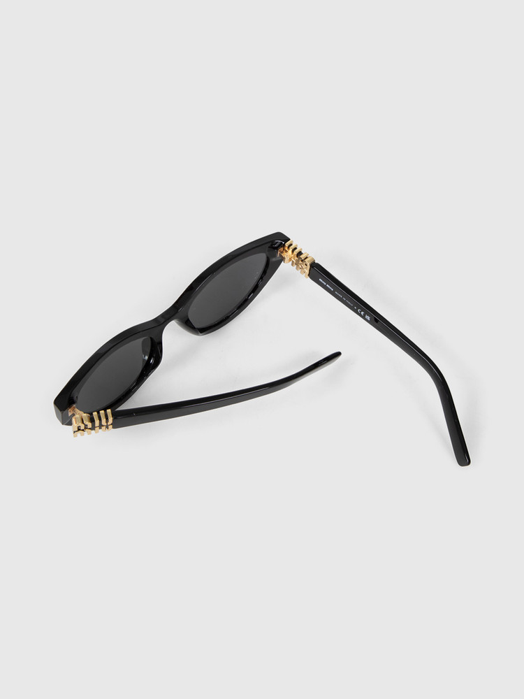 Miu Miu Black Butterfly Logo Sunglasses