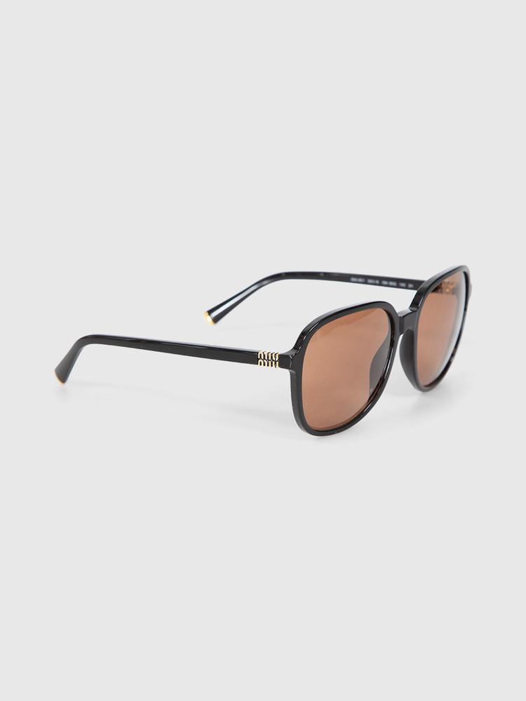 Miu Miu Black Frame Brown Lenses Sunglasses