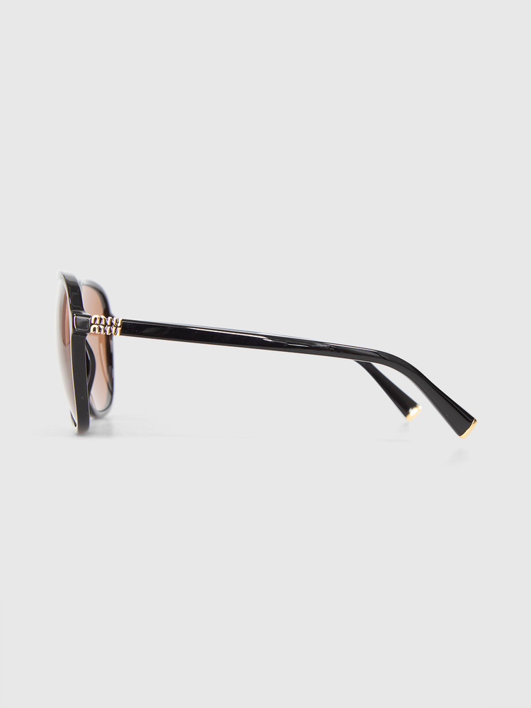 Miu Miu Black Frame Brown Lenses Sunglasses