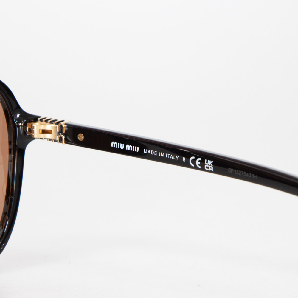 Miu Miu Black Frame Brown Lenses Sunglasses