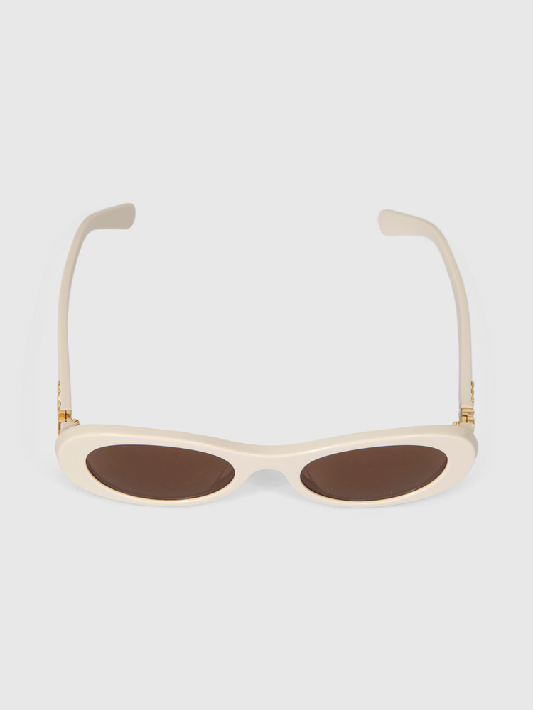 Miu Miu Milk Ecru Acetate Oval Sunglasses
