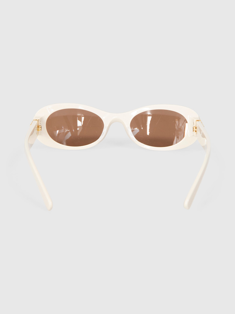 Miu Miu Milk Ecru Acetate Oval Sunglasses