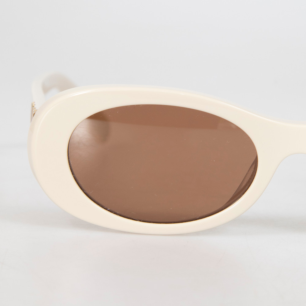 Miu Miu Milk Ecru Acetate Oval Sunglasses
