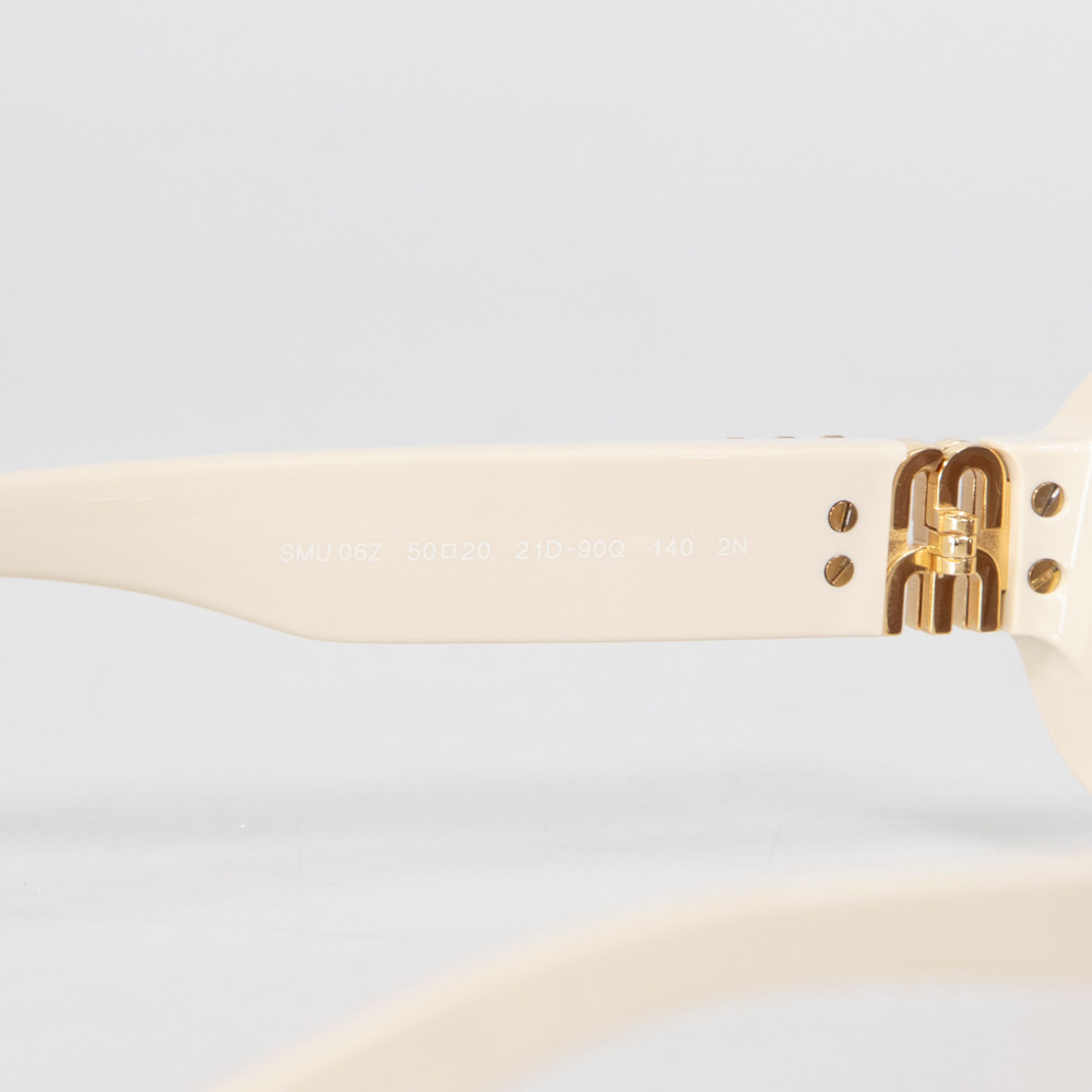 Miu Miu Milk Ecru Acetate Oval Sunglasses