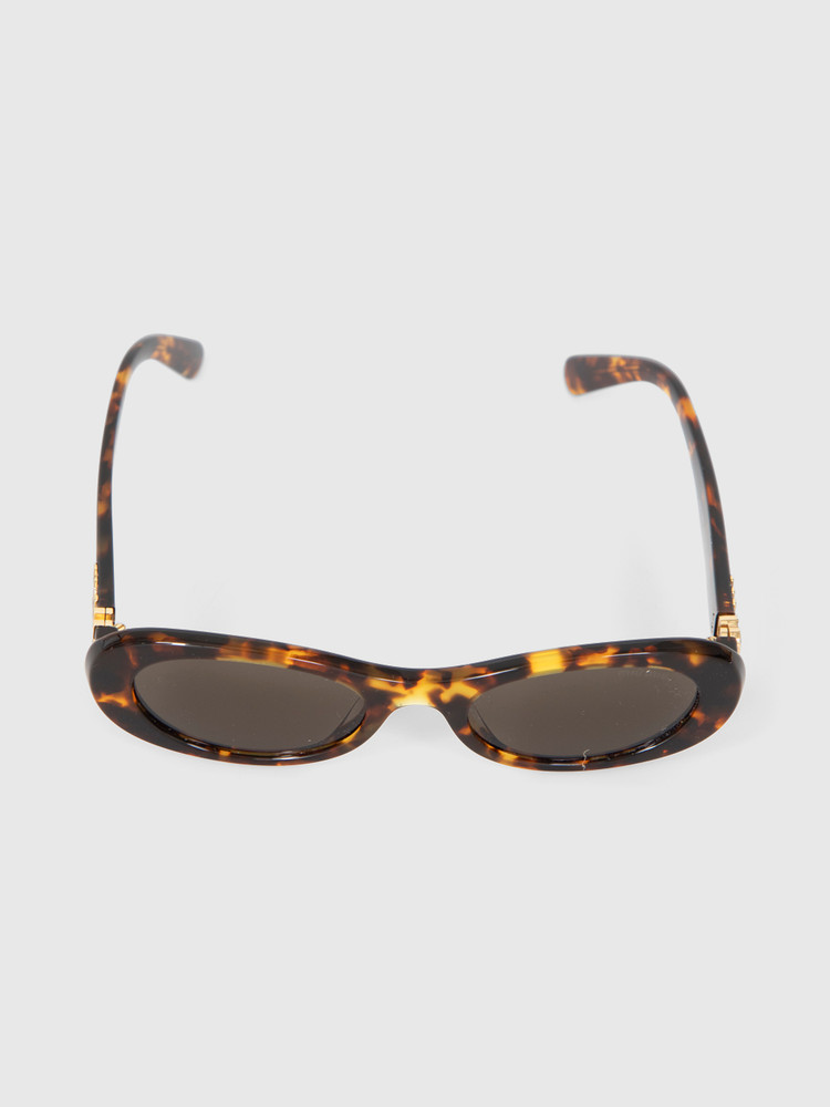 Miu Miu Havana Acetate Oval Sunglasses
