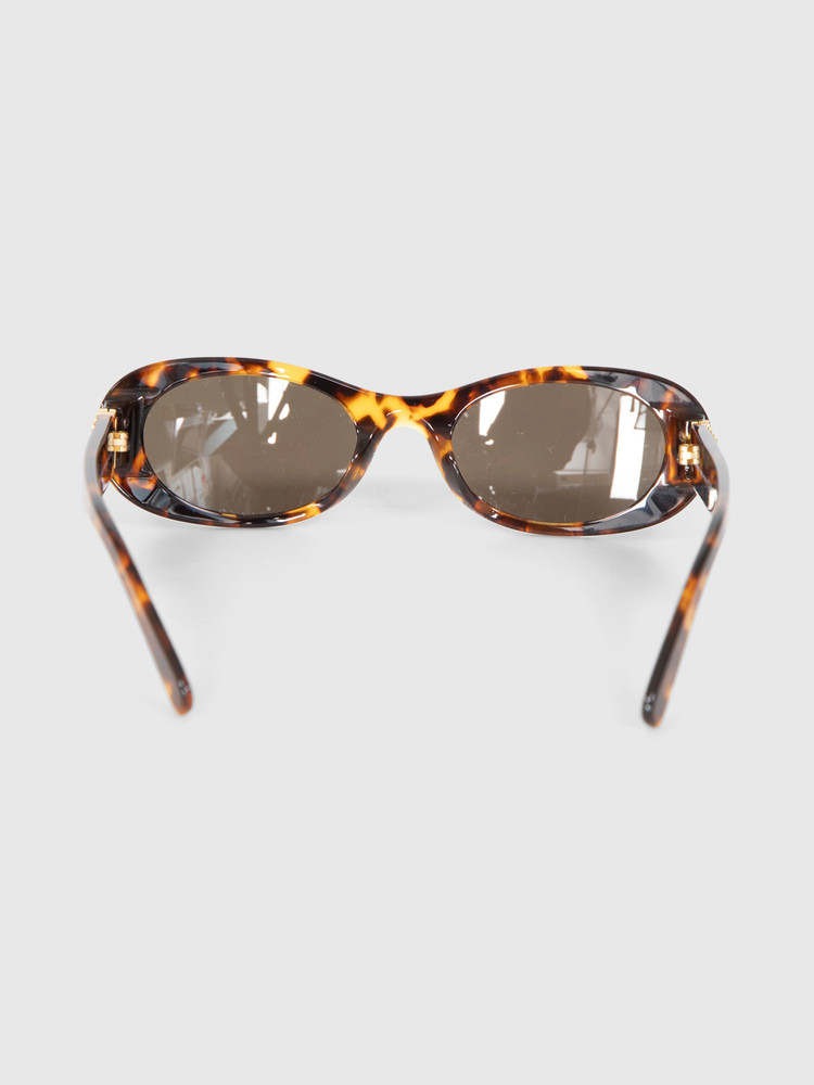 Miu Miu Havana Acetate Oval Sunglasses