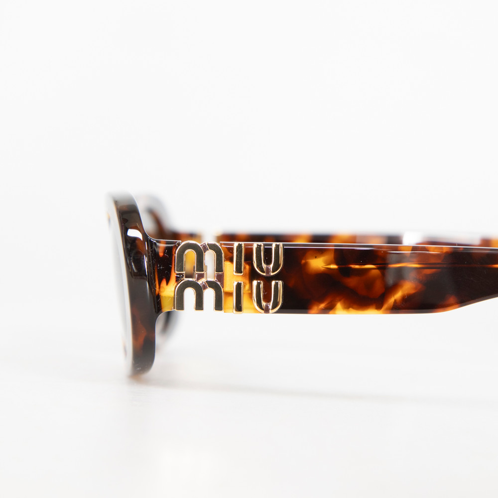 Miu Miu Havana Acetate Oval Sunglasses