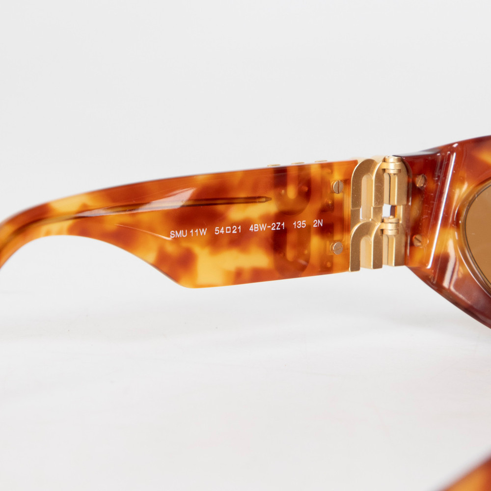 Miu Miu Havana Tortoiseshell Oval Sunglasses