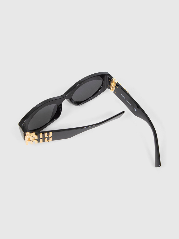 Miu Miu Black Frame Oval Sunglasses