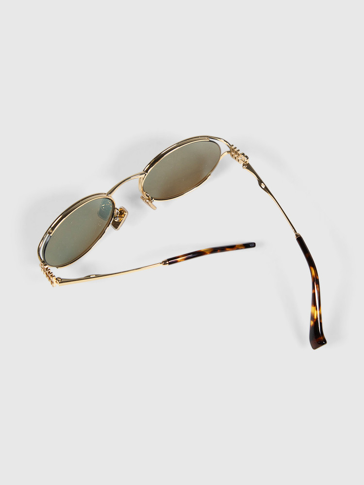 Miu Miu Gold Frame Green Lenses Sunglasses
