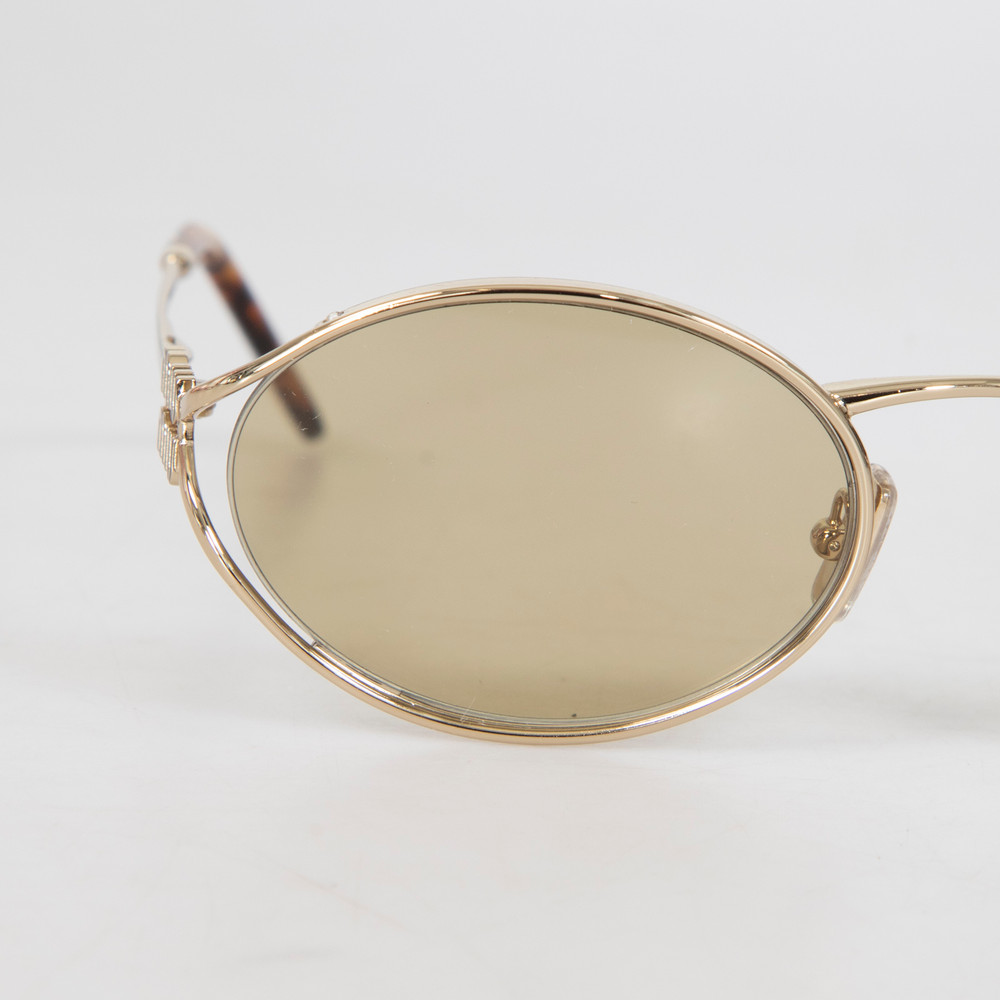 Miu Miu Gold Frame Yellow Lenses Sunglasses